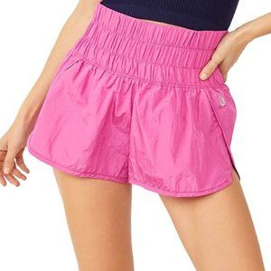 Free People 'The Way Home' Neon Pink Dolphin Hem Running Shorts